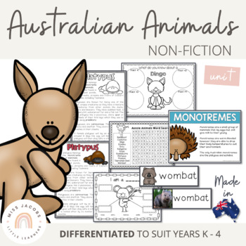 Preview of Australian Animals Unit - Australian Curriculum | Distance Learning
