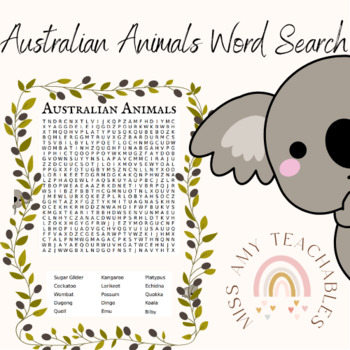 Preview of Australian Animals Word Search