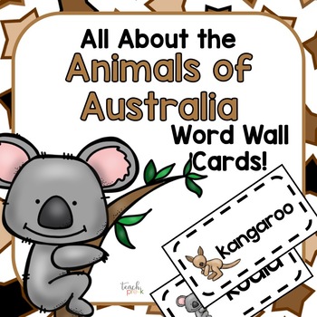 Preview of Australian Animals Word Wall Picture Cards