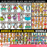 Australian Animals at School Clip Art Bundle