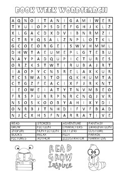 Australian BOOK WEEK 2023 - Wordsearch + Colouring Page by Astlac
