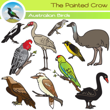 Australian Birds Clip Art - Emblems by The Painted Crow | TPT