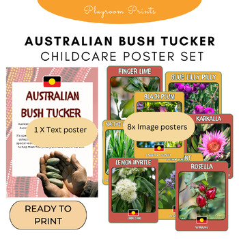 Preview of Australian Bush Tucker Poster Set for Early Learning