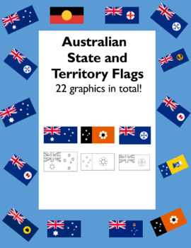 Preview of Australian States and Territories Flags in Colour and Colouring Pages