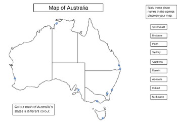 Preview of Australian Cities Mapping Activity