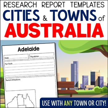 Preview of Australian Cities and Towns Research Pages - Geography Project Report Sheets