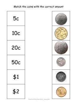 australian coin matching by caseylee teachers pay teachers