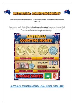 australian money free teaching resources teachers pay teachers