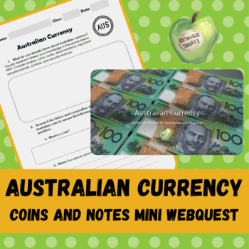 Preview of Australian Currency Mini WebQuest