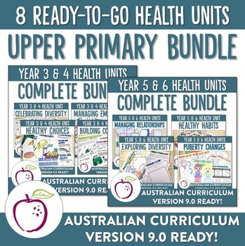 Preview of Australian Curriculum 8.4 and 9.0 Upper Primary Health Bundle