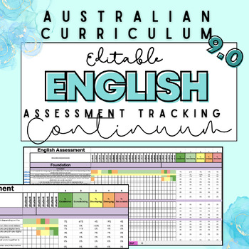 Preview of Australian Curriculum 9.0 ENGLISH Editable Assessment Tracking