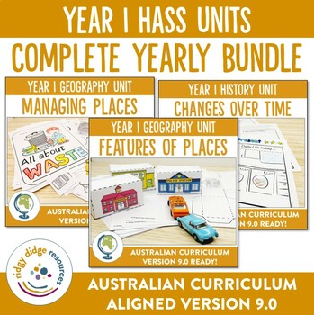 Preview of Australian Curriculum 9.0 Year 1 HASS Unit Bundle