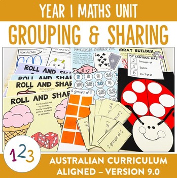 Preview of Australian Curriculum 9.0 Year 1 Maths Unit Grouping and Sharing