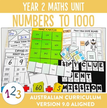 Preview of Australian Curriculum 9.0 Year 2 Maths Unit Numbers to 1000