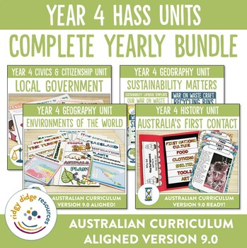 Preview of Australian Curriculum 9.0 Year 4 HASS Units Bundle