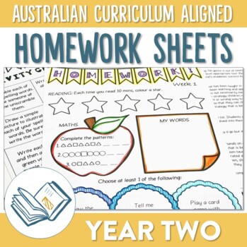 Preview of Australian Curriculum Aligned Year 2 Homework Sheets