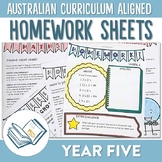 Australian Curriculum Aligned Year 5 Homework Sheets