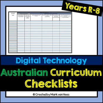 Preview of Australian Curriculum Checklist - Digital Technology (Years R-8)