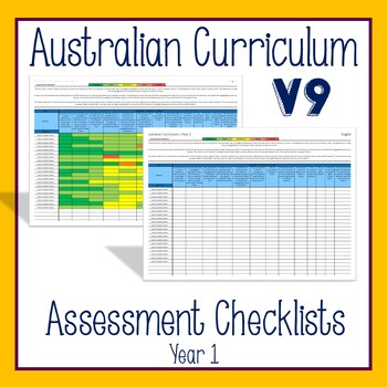 Preview of Australian Curriculum Assessment Checklist - Year 1