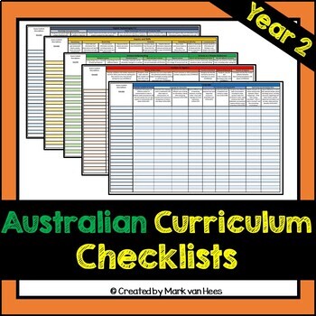 Preview of Australian Curriculum Checklist - Year 2