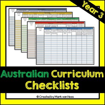 Preview of Australian Curriculum Checklist - Year 3