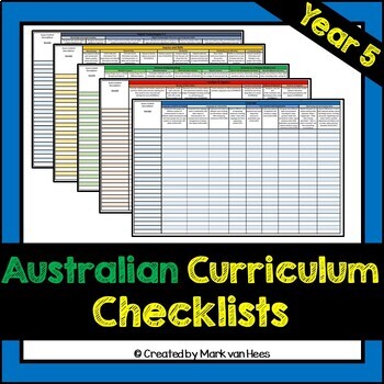 Preview of Australian Curriculum Checklist - Year 5