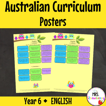 ENGLISH Australian Curriculum Posters by Strawberry | TpT