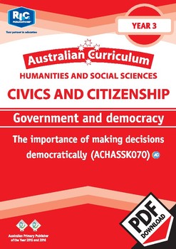 Preview of Australian Curriculum Civics and Citizenship – Government and democracy – Year 3