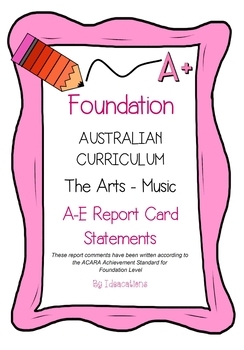 Preview of Australian Curriculum Foundation/ Prep Music Report Card Comments
