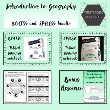 Preview of Australian Curriculum - Introduction to Geography - BOLTSS and SPICESS bundle