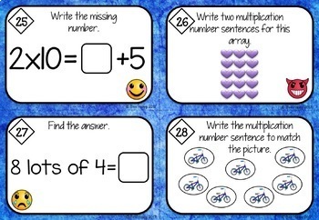 australian curriculum year 2 multiplication division worksheets and task cards