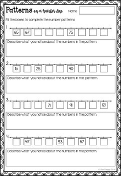 australian curriculum number patterns worksheets and task cards year 2