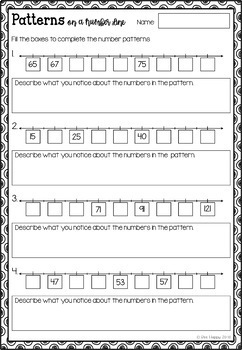 australian curriculum year 2 maths number patterns worksheets and task cards