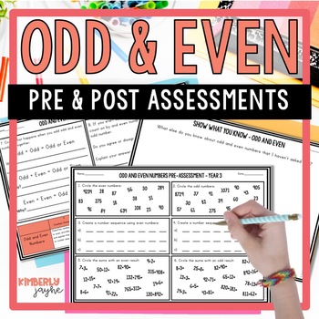 Preview of Australian Curriculum Odd and Even Numbers Math Pre & Post Test Year 3