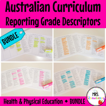 Preview of Australian Curriculum Reporting Grade Descriptors HEALTH AND PHYSICAL ED Bundle