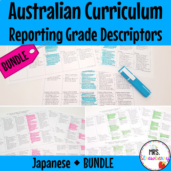 Preview of Australian Curriculum Reporting Grade Descriptors Japanese BUNDLE