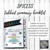 Australian Curriculum - SPICESS Geography tabbed summary booklet