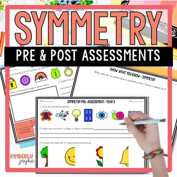 Preview of Australian Curriculum Symmetry Math Pre & Post Test Year 3