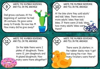 australian curriculum year 2 maths word problems worksheets and task cards