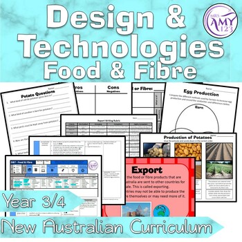 Preview of Australian Curriculum Year 3/4 Design and Technologies Food & Fibre Unit