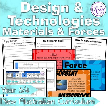Preview of Australian Curriculum Year 3/4 Design and Technologies Materials & Forces Unit