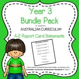 Australian Curriculum Year 3 Report Card Comments - Bundle Pack