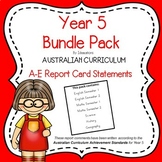 Australian Curriculum Year 5 Report Card Comments - Bundle Pack