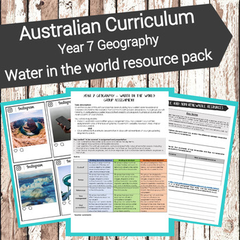 australian curriculum year 7 geography water in the world resource pack