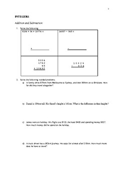 Preview of Australian Curriculum - Year 8 Maths Revision Booklet