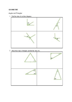 Preview of Australian Curriculum - Year 9 Geometry and Measurement Revision