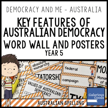 Preview of Australian Democracy Features Word Wall and Posters | Year 5 HASS Government