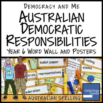 Preview of Australian Democratic Responsibilities Word Wall and Posters (Year 6 HASS)