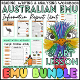Australian Emu Information Text Unit & Line Art Lesson Dir
