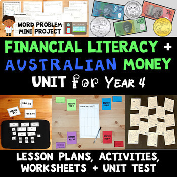 Preview of Australian Financial Literacy and Money Unit for Year 4